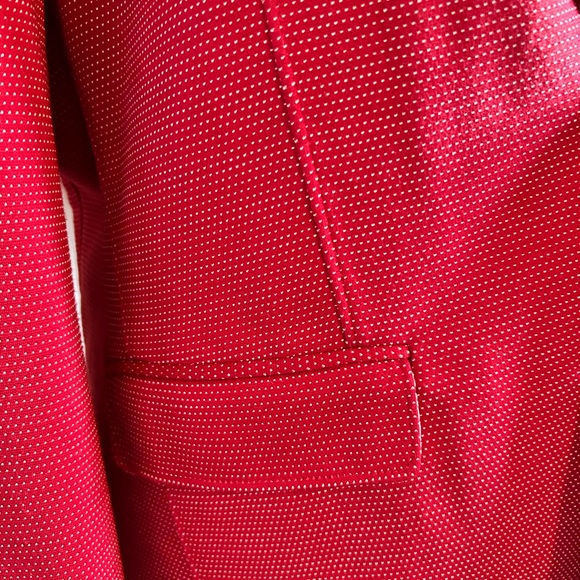 Rare Haight & Ashbury Boxy  Ultra Soft Red Polka Dot Women's Blazer SZ Med - Picture 4 of 11